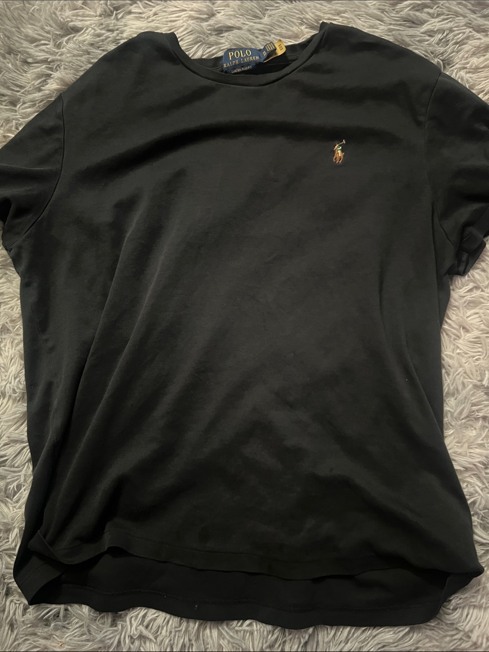 Polo by Ralph Lauren Black Short-Sleeve Crewneck Tee with Pony Logo - Picture 1 of 1